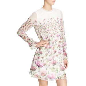 NWT Ted Baker Floral Thistle High Neck Frill Dress